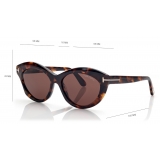 Tom Ford - Occhiali da Sole Toni - Occhiali da Sole Ovali - Havana Scuro - Occhiali da Sole - Tom Ford Eyewear