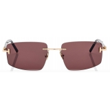 Tom Ford - Occhiali da Sole Titanio Corno Squadrati - Marrone - Occhiali da Sole - Tom Ford Eyewear