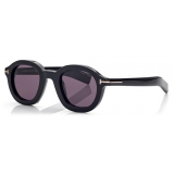 Tom Ford - Occhiali da Sole Raffa - Occhiali da Sole Rotondi - Nero - Occhiali da Sole - Tom Ford Eyewear