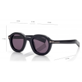 Tom Ford - Occhiali da Sole Raffa - Occhiali da Sole Rotondi - Nero - Occhiali da Sole - Tom Ford Eyewear