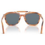 Persol - PO0203S - Senna Series - Striped Brown / Blue - Sunglasses - Persol Eyewear