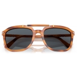 Persol - PO0203S - Senna Series - Striped Brown / Blue - Sunglasses - Persol Eyewear