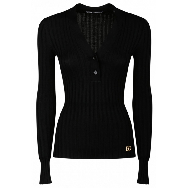 Dolce & Gabbana - Black Wool Sweater - Dolce & Gabbana Exclusive Luxury Collection