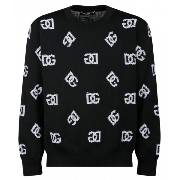 Dolce & Gabbana - Black Jacquard Sweater - Dolce & Gabbana Exclusive Luxury Collection