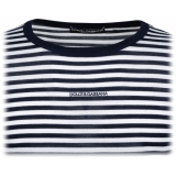 Dolce & Gabbana - Blue and White Boat Neck Sweater - Dolce & Gabbana Exclusive Luxury Collection