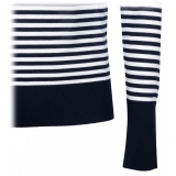 Dolce & Gabbana - Blue and White Boat Neck Sweater - Dolce & Gabbana Exclusive Luxury Collection