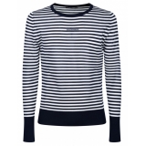 Dolce & Gabbana - Maglione con Scollo a Barca Blu e Bianco - Dolce & Gabbana Exclusive Luxury Collection