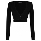 Dolce & Gabbana - Cardigan Nero con Scollo a V - Dolce & Gabbana Exclusive Luxury Collection