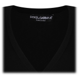 Dolce & Gabbana - Black V-Neck Cardigan - Dolce & Gabbana Exclusive Luxury Collection