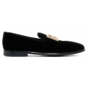 Dolce & Gabbana - Black Velvet Slippers - Dolce & Gabbana Exclusive Luxury Collection