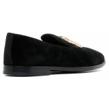 Dolce & Gabbana - Black Velvet Slippers - Dolce & Gabbana Exclusive Luxury Collection