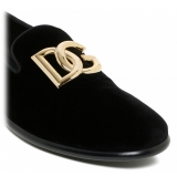 Dolce & Gabbana - Black Velvet Slippers - Dolce & Gabbana Exclusive Luxury Collection