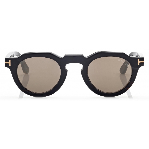 Tom Ford - Round Horn Sunglasses - Coloured Horn Roviex Mirror - Sunglasses - Tom Ford Eyewear