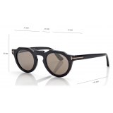 Tom Ford - Round Horn Sunglasses - Coloured Horn Roviex Mirror - Sunglasses - Tom Ford Eyewear