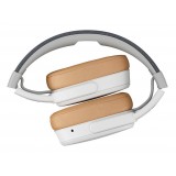 Skullcandy - Crusher - White / Tan - Bluetooth Wireless Over-Ear Headphones with Microphone - Noise Isolating Memory Foam