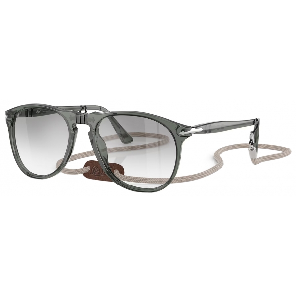 Persol - PO9649S - Exclusive - Verde Trasparente / Grigio Sfumato Specchio Trasparente - Occhiali da Sole