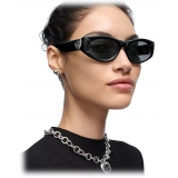 Tiffany & Co. - Occhiale da Sole Oval - Nero Specchio Grigio - Collezione Tiffany T - Tiffany & Co. Eyewear