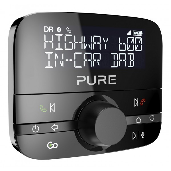 Pure - Highway 600 - In-Car Audio Adapter with DAB, Bluetooth Music and Hands-Free Calling - High Quality Digital Radio