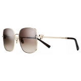 Tiffany & Co. - Occhiale da Sole Squadrati - Oro Chiaro Marrone Sfumate - Collezione Tiffany T - Tiffany & Co. Eyewear