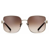 Tiffany & Co. - Occhiale da Sole Squadrati - Oro Chiaro Marrone Sfumate - Collezione Tiffany T - Tiffany & Co. Eyewear