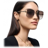 Tiffany & Co. - Occhiale da Sole Squadrati - Oro Chiaro Marrone Sfumate - Collezione Tiffany T - Tiffany & Co. Eyewear