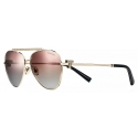 Tiffany & Co. - Occhiale da Sole Pilot - Oro Chiaro Rosa Sfumate - Collezione Tiffany T - Tiffany & Co. Eyewear