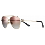 Tiffany & Co. - Occhiale da Sole Pilot - Oro Chiaro Rosa Sfumate - Collezione Tiffany T - Tiffany & Co. Eyewear