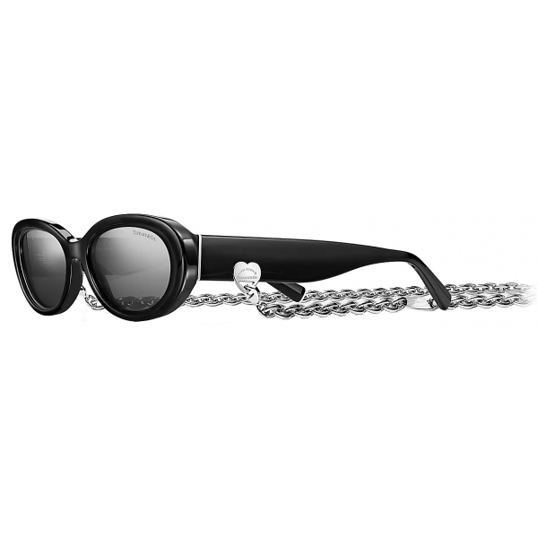 Tiffany & Co. - Oval Sunglasses - Black Dark Gray - Return to Tiffany® Collection - Tiffany & Co. Eyewear