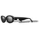 Tiffany & Co. - Oval Sunglasses - Black Dark Gray - Return to Tiffany® Collection - Tiffany & Co. Eyewear