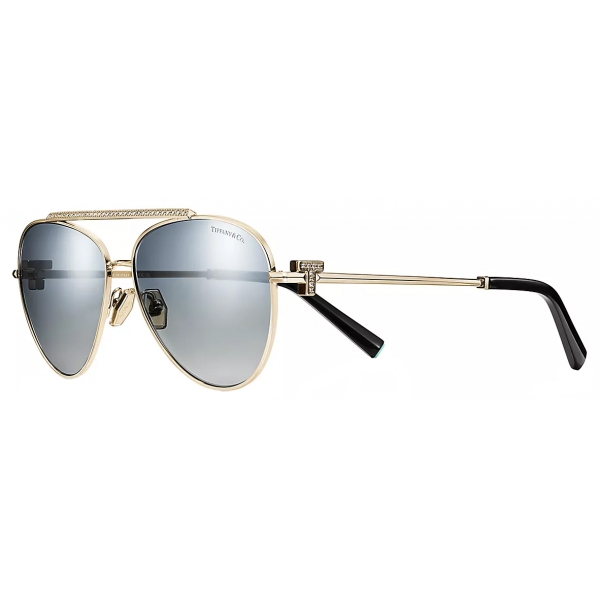 Tiffany & Co. - Pilot Sunglasses - Pale Gold Gradient Blue - Tiffany T Collection - Tiffany & Co. Eyewear