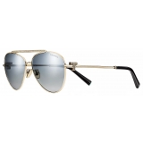 Tiffany & Co. - Occhiale da Sole Pilot - Oro Chiaro Blu Sfumate - Collezione Tiffany T - Tiffany & Co. Eyewear