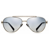 Tiffany & Co. - Occhiale da Sole Pilot - Oro Chiaro Blu Sfumate - Collezione Tiffany T - Tiffany & Co. Eyewear