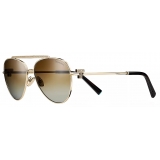 Tiffany & Co. - Occhiale da Sole Pilot - Oro Chiaro Marrone Sfumate - Collezione Tiffany T - Tiffany & Co. Eyewear