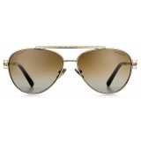 Tiffany & Co. - Occhiale da Sole Pilot - Oro Chiaro Marrone Sfumate - Collezione Tiffany T - Tiffany & Co. Eyewear