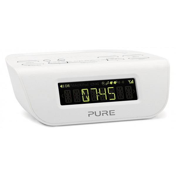 Pure - Siesta Mi Series 2 - White - Bedside DAB and FM Digital Radio - High Quality Digital Radio