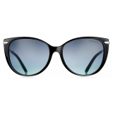 Tiffany & Co. - Occhiale da Sole Cat Eye - Nero Argento Tiffany Blue® - Collezione Tiffany T - Tiffany & Co. Eyewear