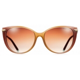 Tiffany & Co. - Occhiale da Sole Cat Eye - Cammello Oro Marrone - Collezione Tiffany T - Tiffany & Co. Eyewear