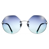 Tiffany & Co. - Occhiale da Sole Hexagonale - Argento Tiffany Blue® - Collezione Tiffany T - Tiffany & Co. Eyewear