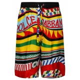 Dolce & Gabbana - Multicolour Silk Carreto Print Bermuda Shorts - Dolce & Gabbana Exclusive Luxury Collection