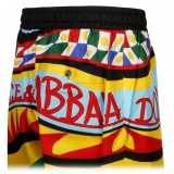 Dolce & Gabbana - Bermuda in Seta con Stampa Carreto Multicolor - Dolce & Gabbana Exclusive Luxury Collection