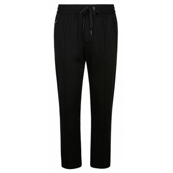 Dolce & Gabbana - Black Cotton Tapered Trousers - Dolce & Gabbana Exclusive Luxury Collection