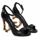 Dolce & Gabbana - Black Leather Sandals - Dolce & Gabbana Exclusive Luxury Collection