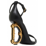 Dolce & Gabbana - Black Leather Sandals - Dolce & Gabbana Exclusive Luxury Collection