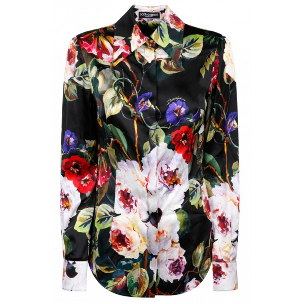 Dolce & Gabbana - Roseto Print Satin Shirt - Dolce & Gabbana Exclusive Luxury Collection