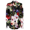 Dolce & Gabbana - Camicia in Raso con Stampa Roseto - Dolce & Gabbana Exclusive Luxury Collection