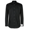 Dolce & Gabbana - Black Virgin Wool Striped Shirt - Dolce & Gabbana Exclusive Luxury Collection