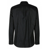 Dolce & Gabbana - Black Virgin Wool Striped Shirt - Dolce & Gabbana Exclusive Luxury Collection