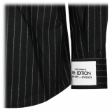 Dolce & Gabbana - Black Virgin Wool Striped Shirt - Dolce & Gabbana Exclusive Luxury Collection