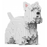 Jekca - West Highland White Terrier 01 - Big - Lego - Sculpture - Construction - 4D - Brick Animals - Toys