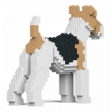 Jekca - Wire Haired Fox Terrier 01 - Big - Lego - Scultura - Costruzione - 4D - Animali di Mattoncini - Toys